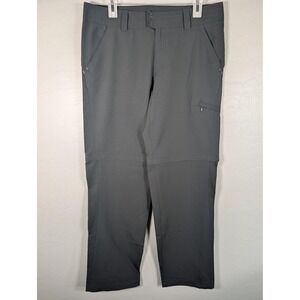 Columbia Outdoor Hiking Pants Womens 12 Gray Omni-Shade Sun Protection Zip Hem